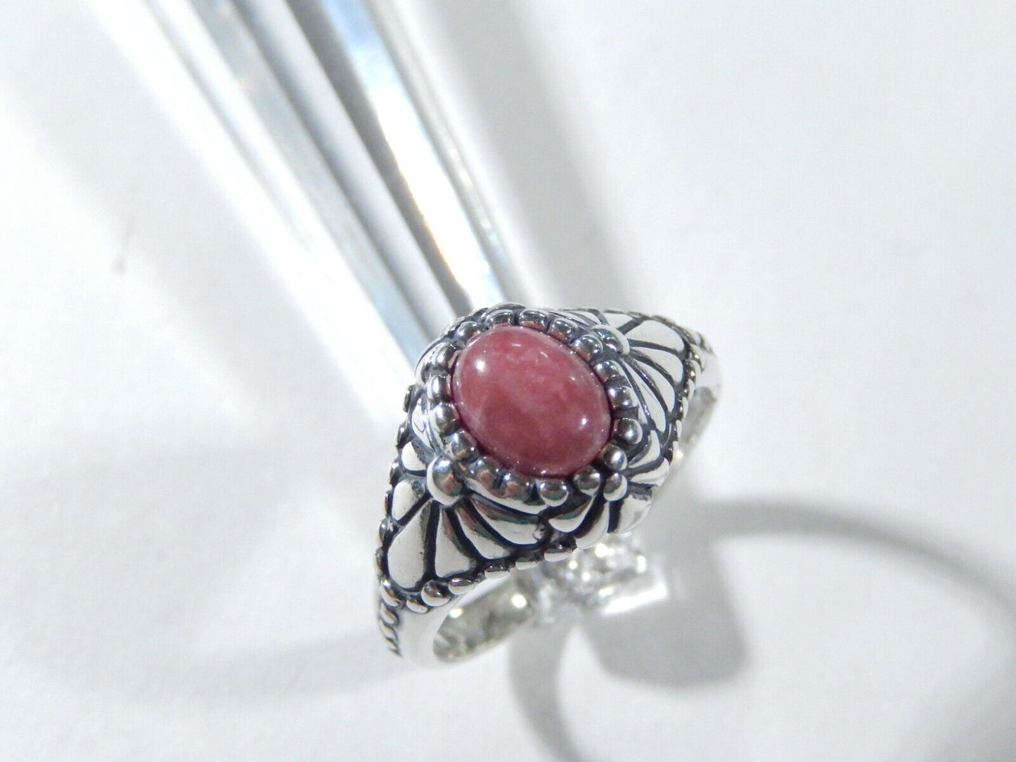 *VINTAGE*  Sterling Silver Pink Quartz Southwest Ring Size 10