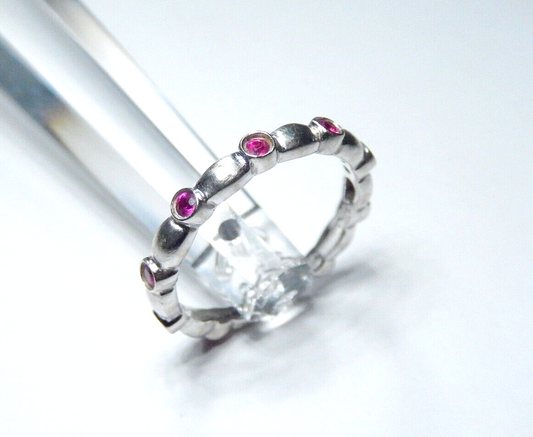 GABRIEL & CO.  14K WHITE GOLD NATURAL RUBY WEDDING  RING SIZE 6