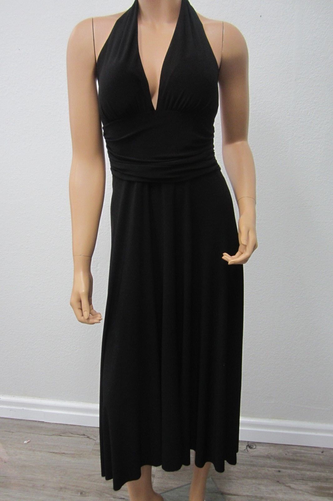 NICE ALYN PAIGE WomensBlack Halter Long Length Dress Cocktail Formal Size Medium