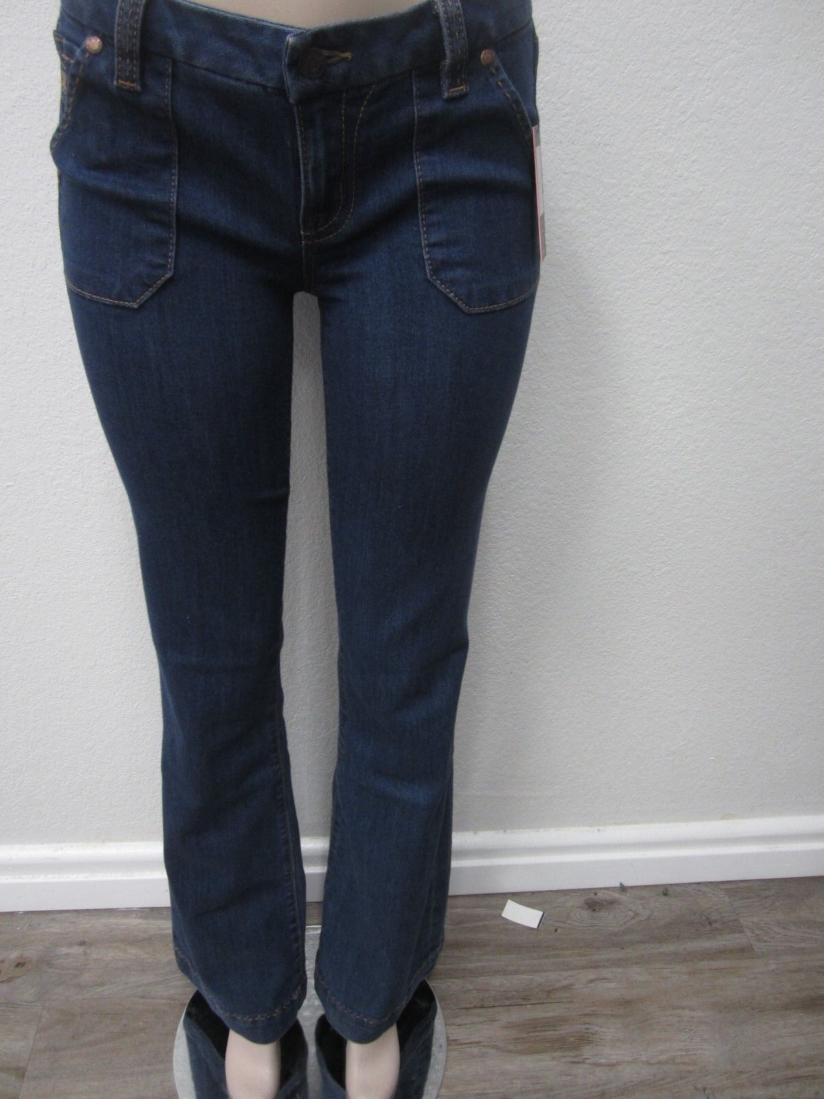 NWT Miss Me Womens Mid Rise Wide Leg Denim Jeans Med Blue MS4480W34 Sz 27 x 34