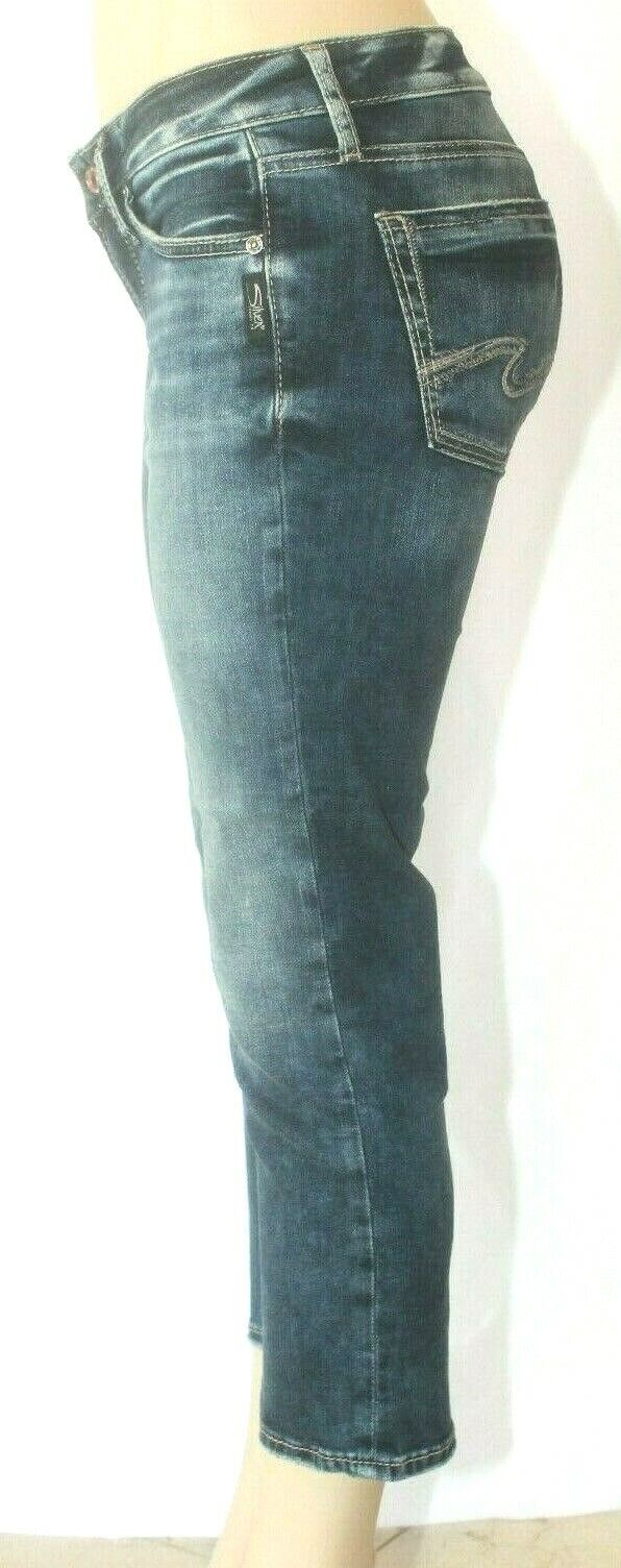 *NWT* $74. SILVER JEANS SUKI CAPRI INDIGO LADIES JEANS SIZE W27 x L22.5