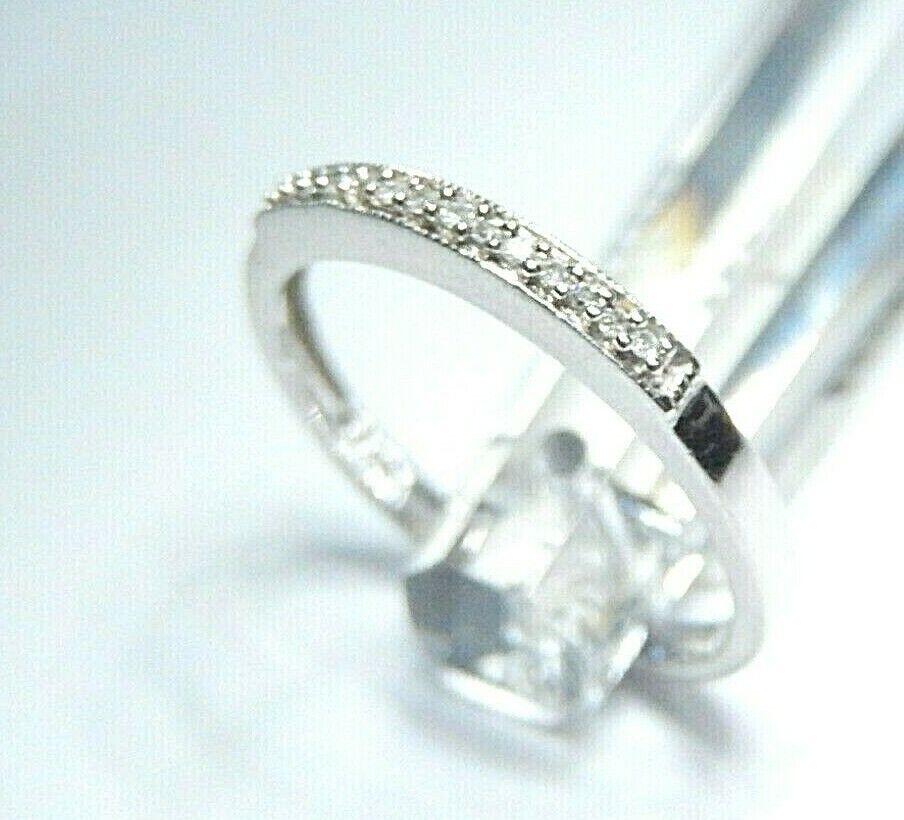 *NWT* 10K Solid White Gold 14 Diamond Wedding / Anniversary Band Ring Size 7.25