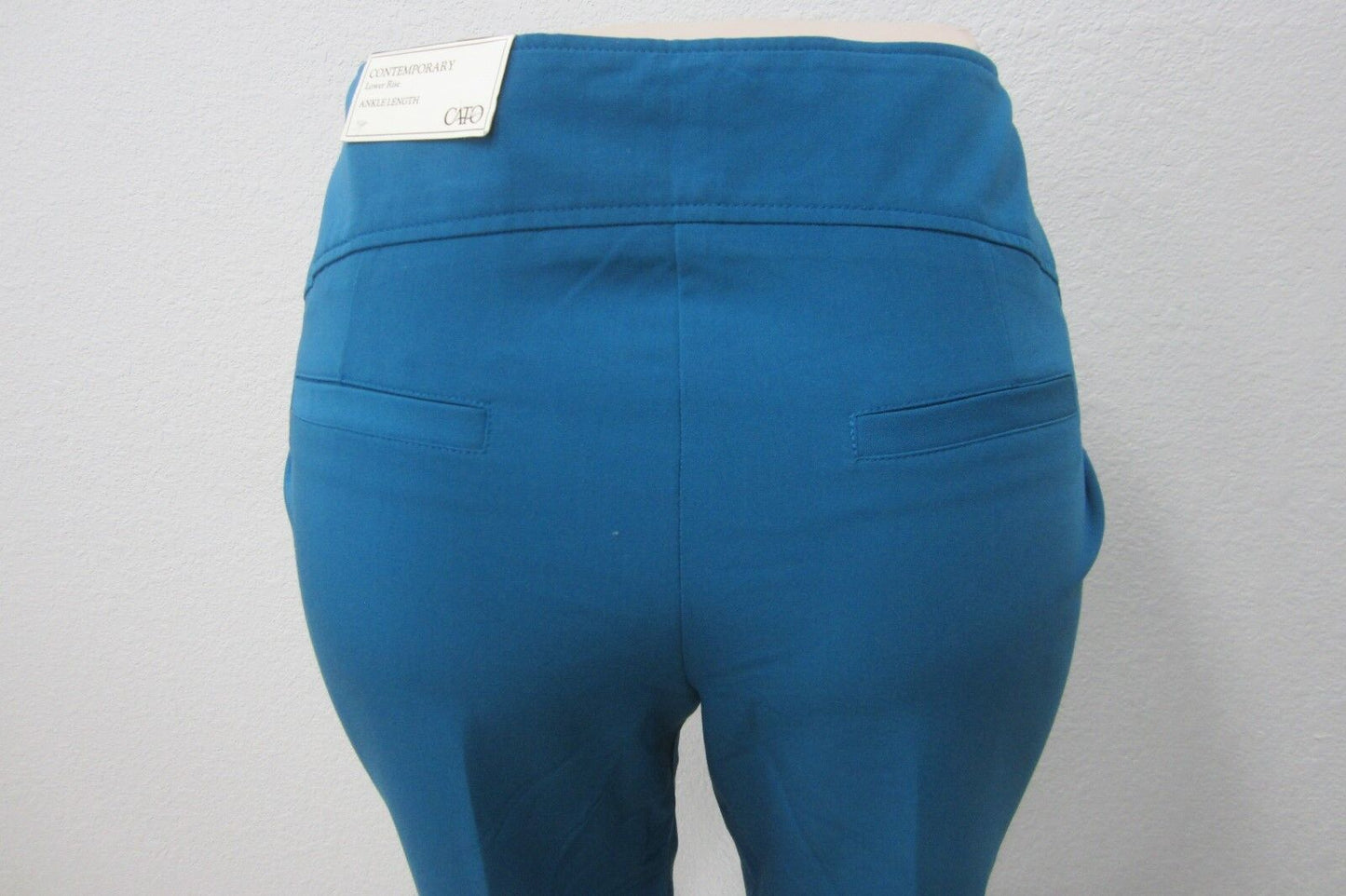 CATO CONTEMPORARY SITS BELOW NATURAL WAIST ANKLE LENGTH TURQUOISE PANTS SIZE 12