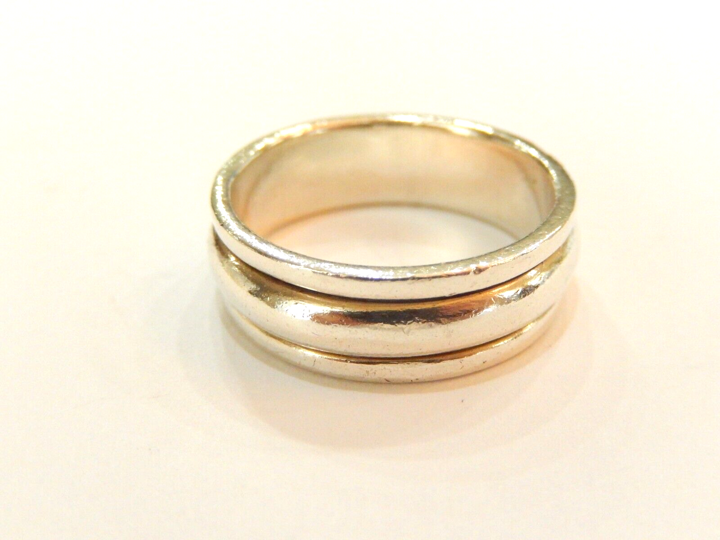 *VINTAGE*  Sterling Silver 925 Half Round Spinner Ring Size 12