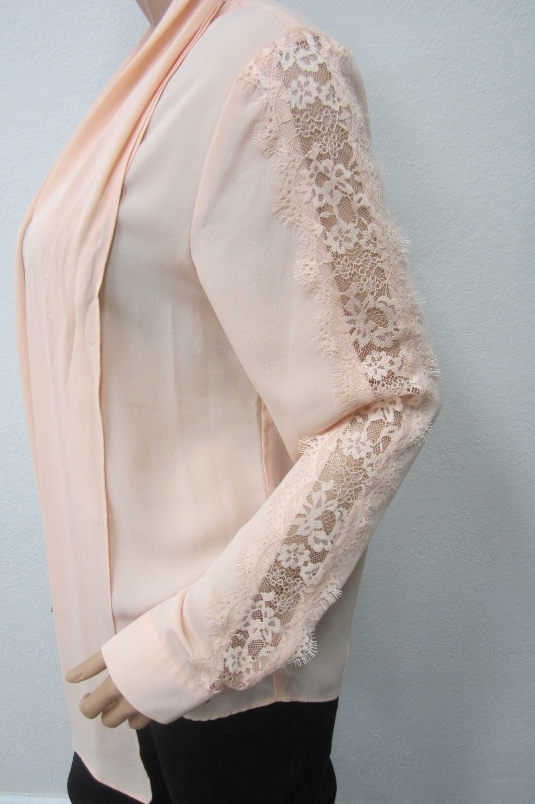 CATO Womens Size Large Long Sleeve Chiffon Coral Blouse Top