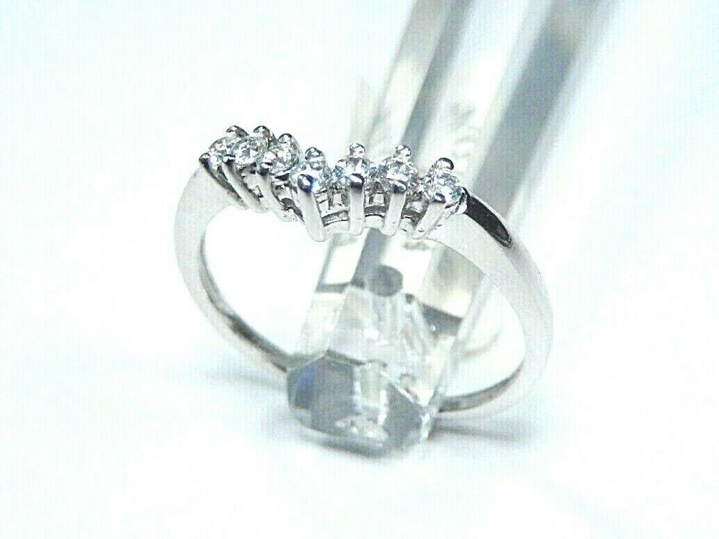 *VINTAGE*  10k White Gold Pointed CZ  Engagement Wedding Ring Size 6.5