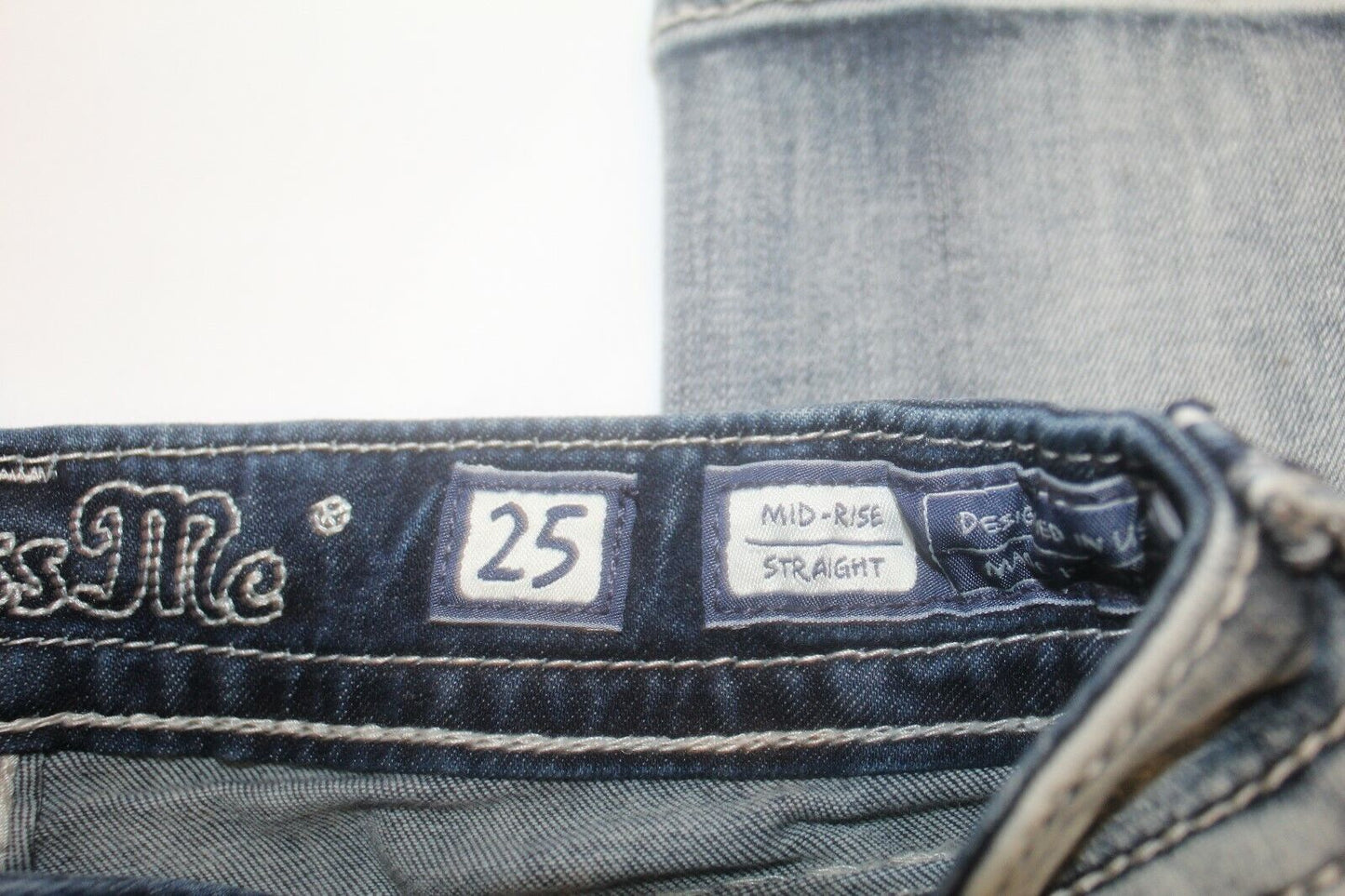 *NWT* Miss Me - Womens Mid-Rise M5014T296 Straight Jeans Size 25 x 33