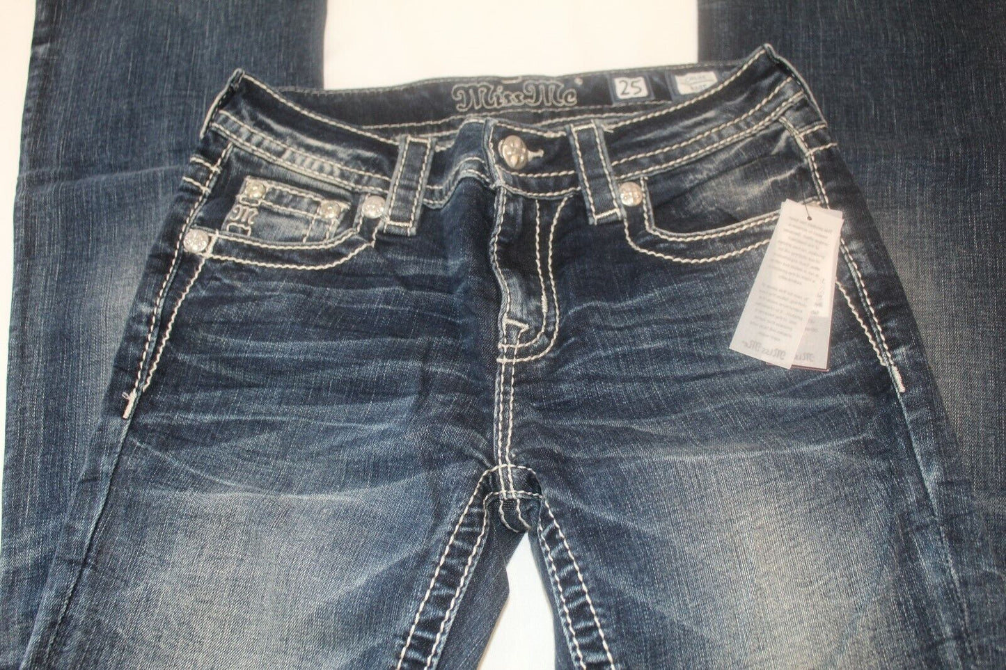 *NWT* $109. MISS ME WOMEN CHLOE BOOT EMBELLISHED JEANS SIZE 26 x 34