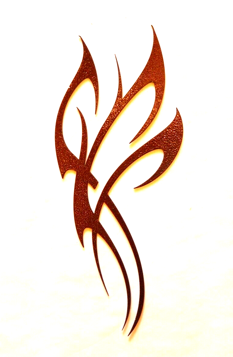NEW- 14ga. "FLAMES"  - Metal Wall Art - Copper Brown Powder Coated - 5" x 12"