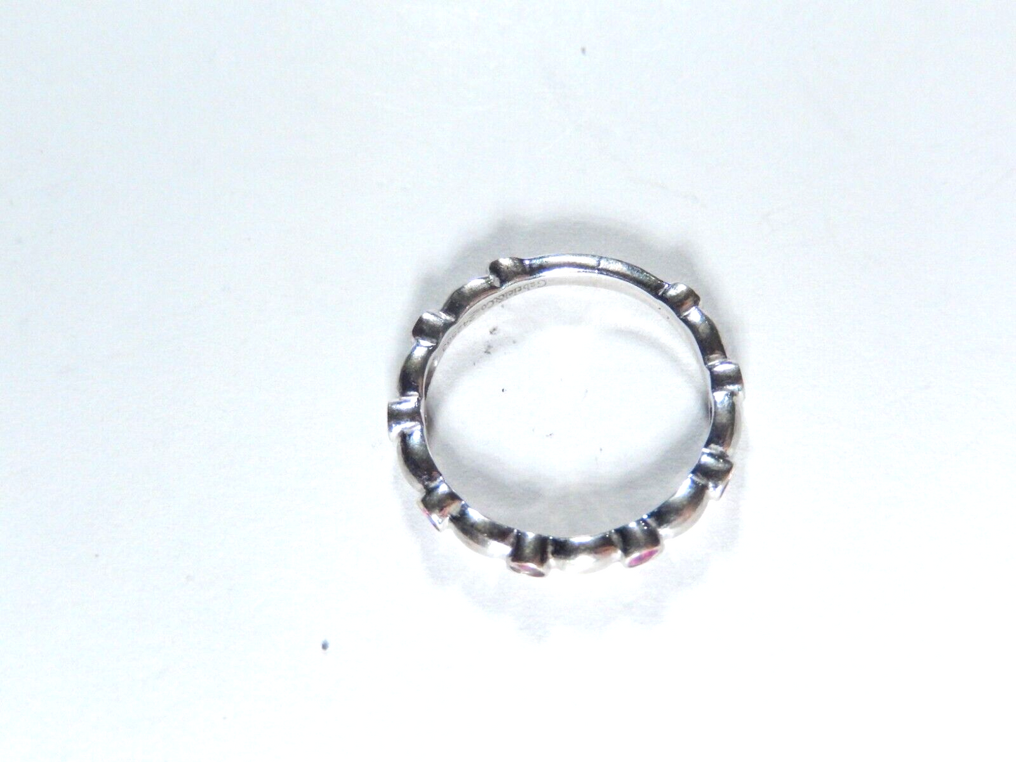 GABRIEL & CO.  14K WHITE GOLD NATURAL RUBY WEDDING  RING SIZE 6