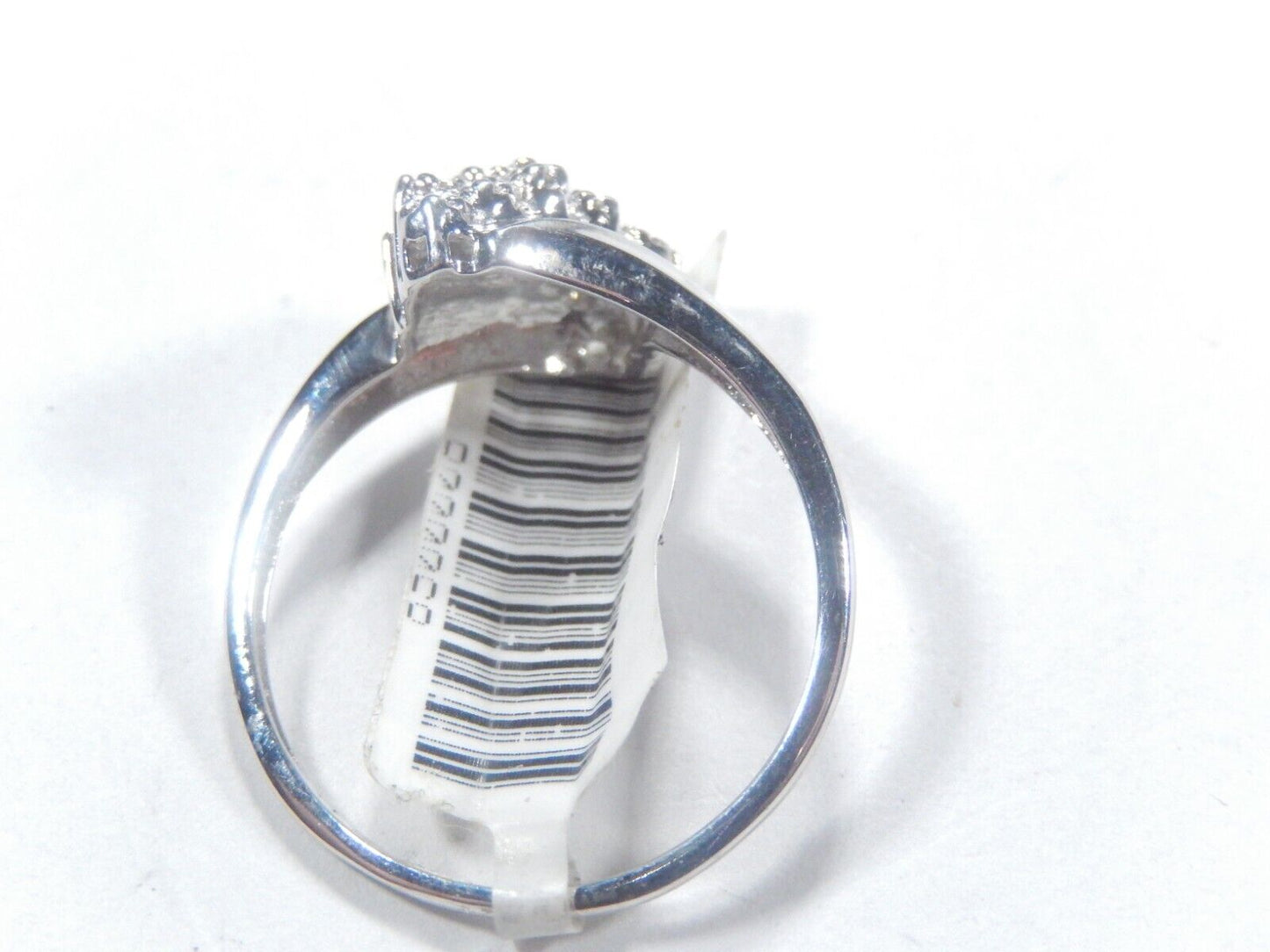 10K White Gold 1/6 CT Natural Diamond Cluster Waterfall Ring Size 8.25
