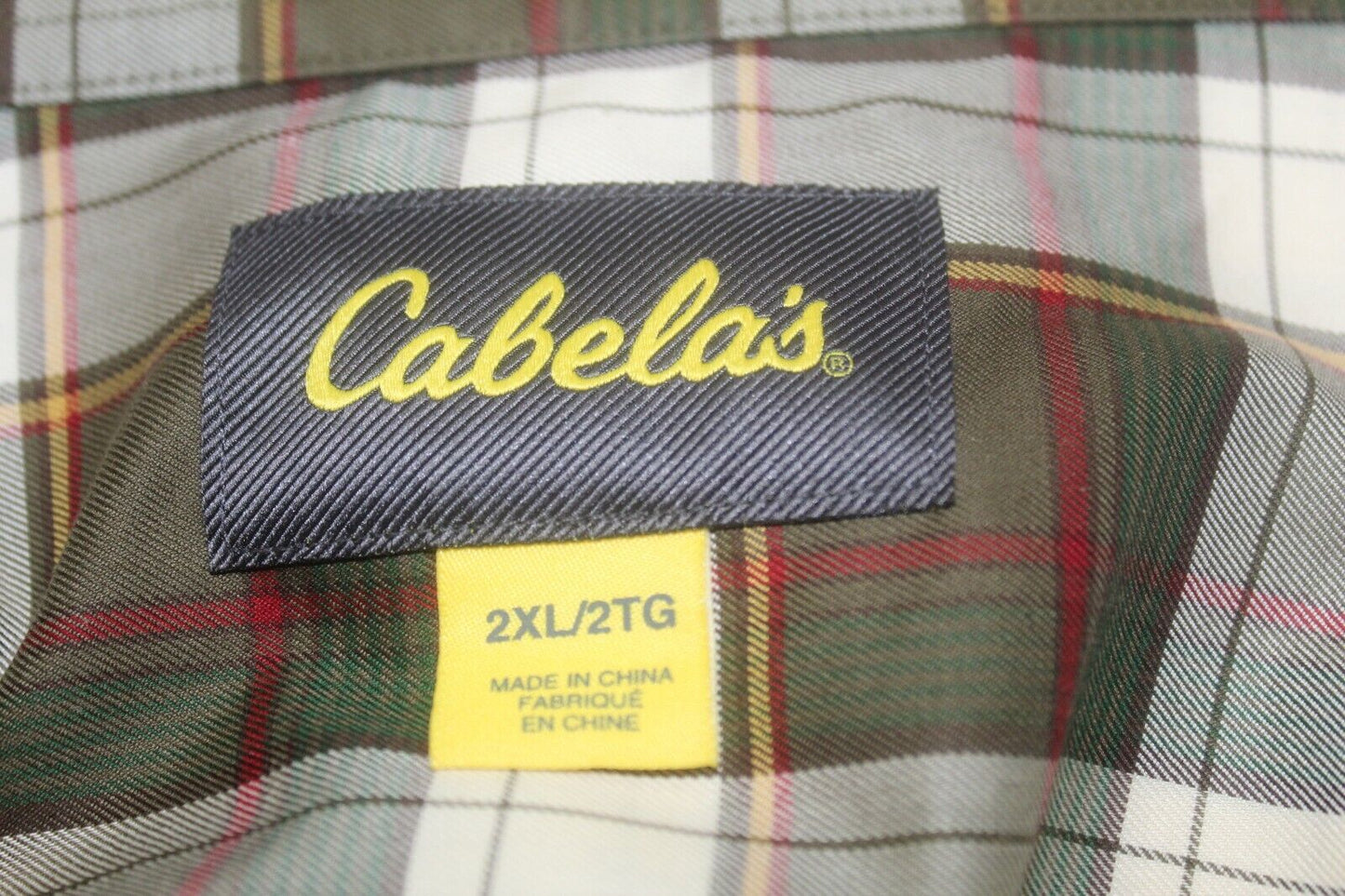 Cabelas Plaid Button Down Up Shirt 2XL / 2TG Long Sleeved NWOT