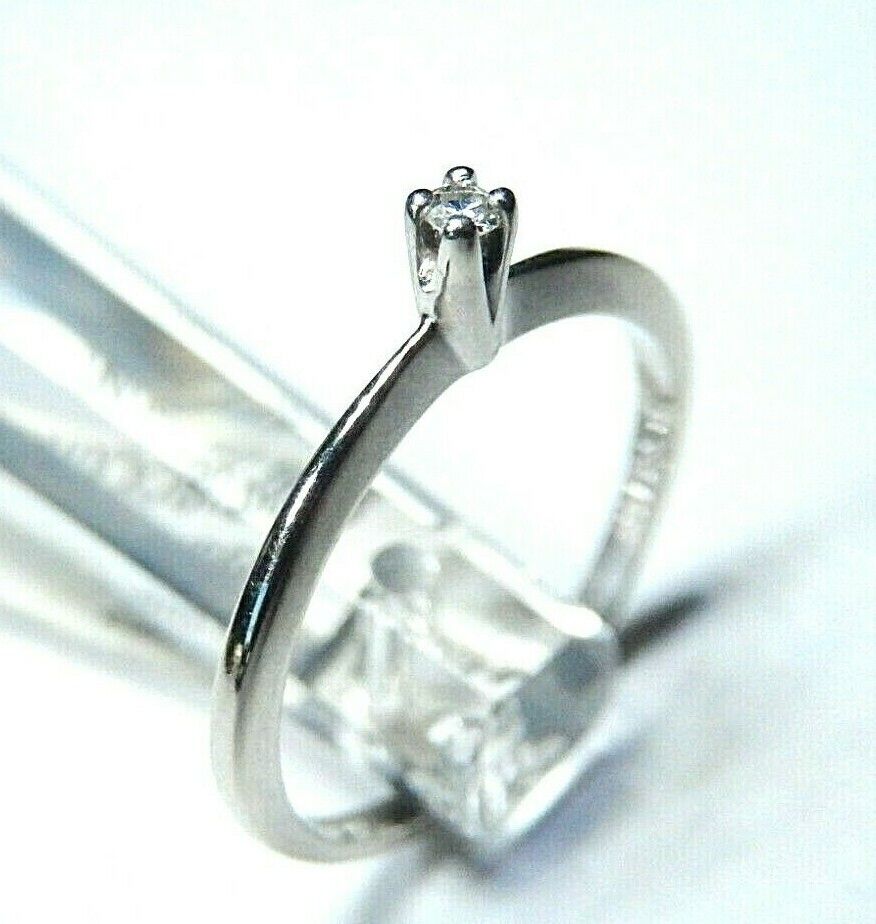 14k White Gold Diamond Engagement  or Promise Ring Size 6.75