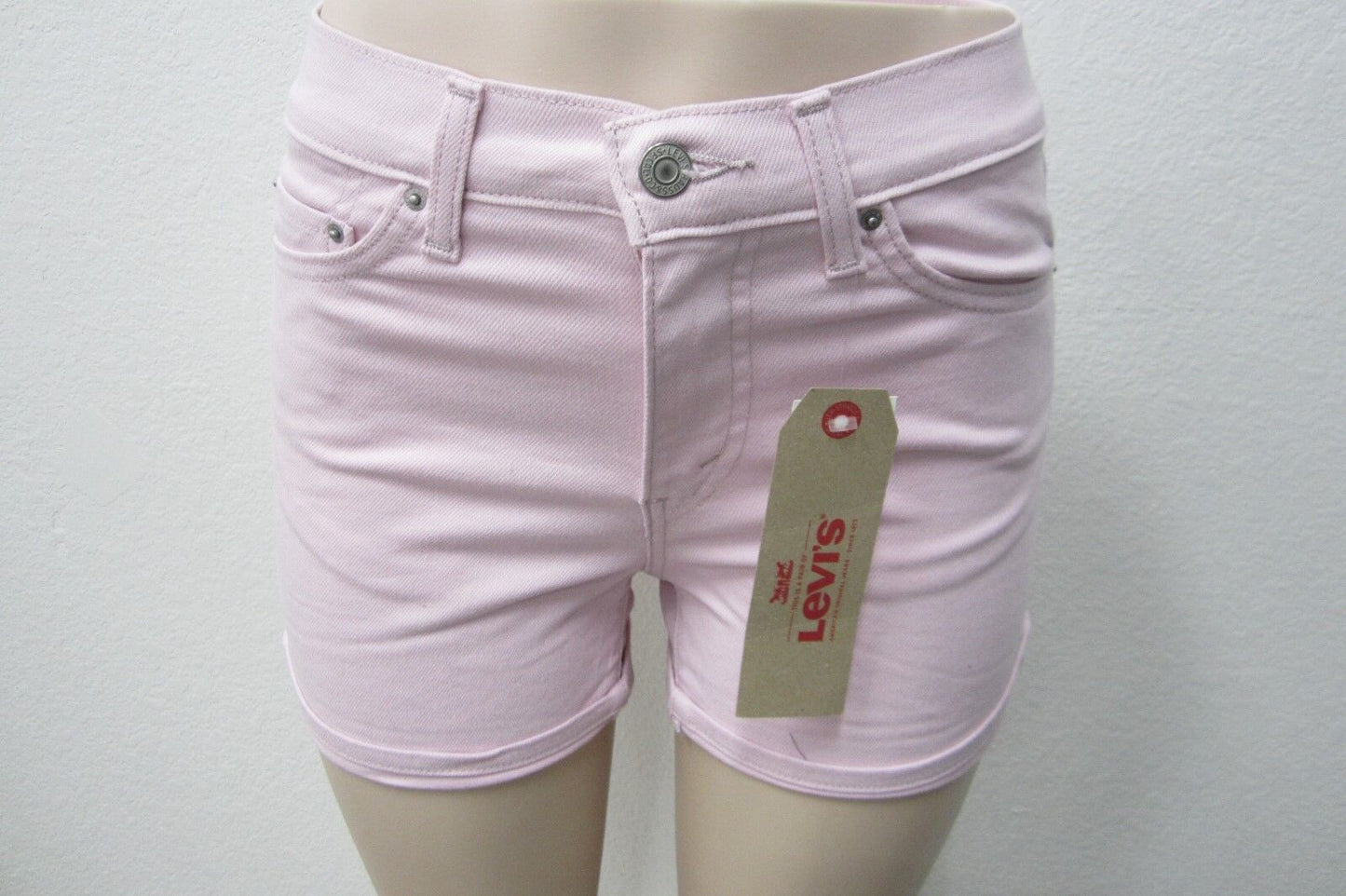 *NWT*  NEW LEVI'S WOMENS HIGH RISE CUFFED  SHORTS - OUT OF THE PINK - Size W27