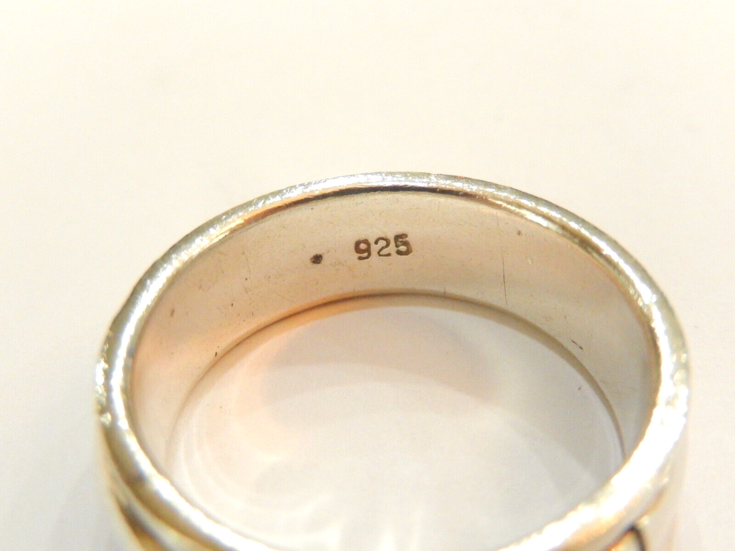 *VINTAGE*  Sterling Silver 925 Half Round Spinner Ring Size 12