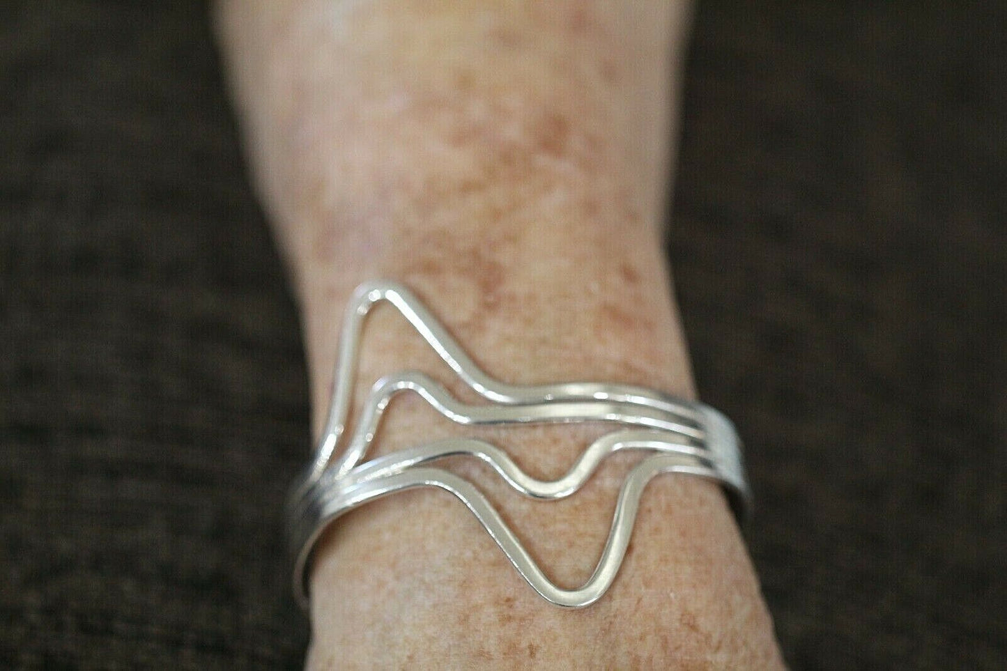 *VINTAGE*  Handmade 925 Sterling Silver Large Bangle Bracelet