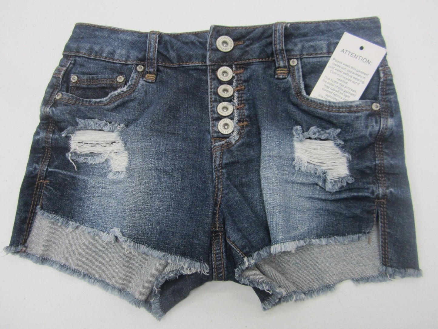 NWOT rue 21 Distressed Jean Shorts 5 Button Fly High Waisted Size 0