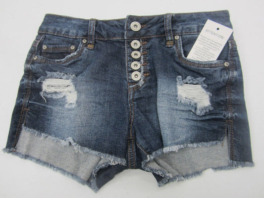 NWOT rue 21 Distressed Jean Shorts 5 Button Fly High Waisted Size 0