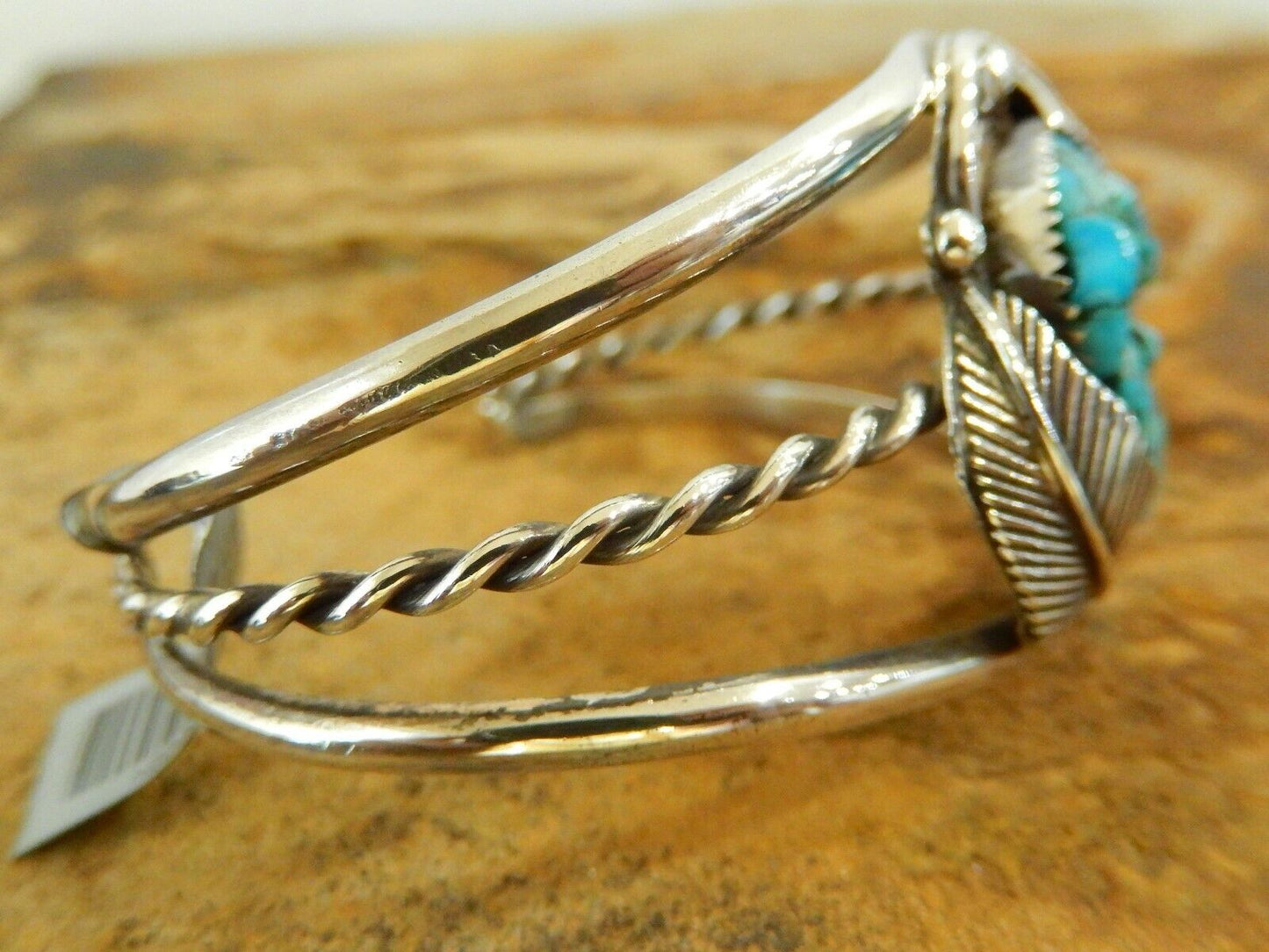 Vintage Large Southwest  Turquoise Sterling Silver Cuff Bracelet