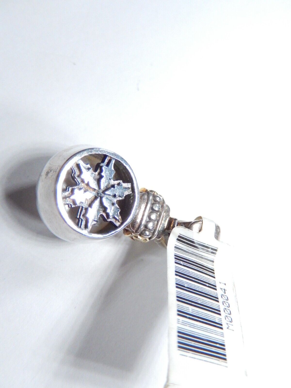 Lagos Caviar Sterling Silver 18k Gold 12mm Pearl Enhancer Open Clip Bail Pendant