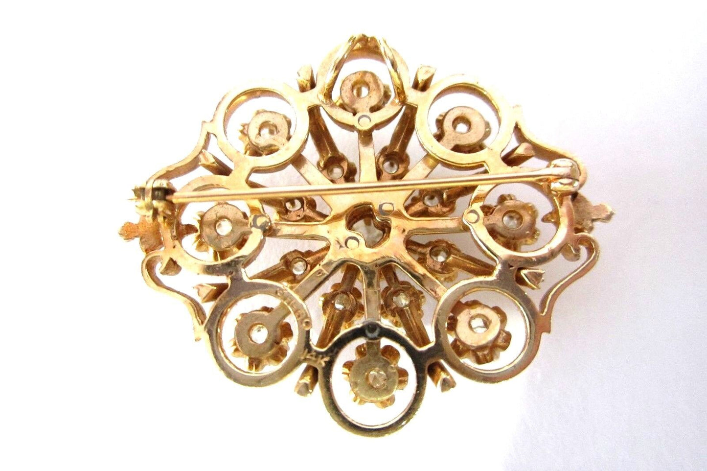 Vintage Starburst Brooch or Pendant with 2.00 CTTW of Diamonds 14kt Yellow Gold