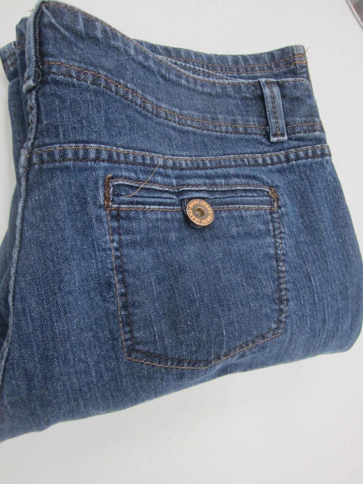 MINT  WOMENS  DKNY BOOTCUT MEDIUM BLUE DENIM JEANS SIZE 14 x 31.5"