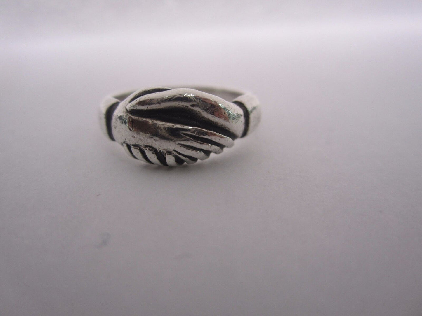 *RETIRED*  JAMES AVERY Sterling Silver Friendship Shaking Hands  Ring SZ 6