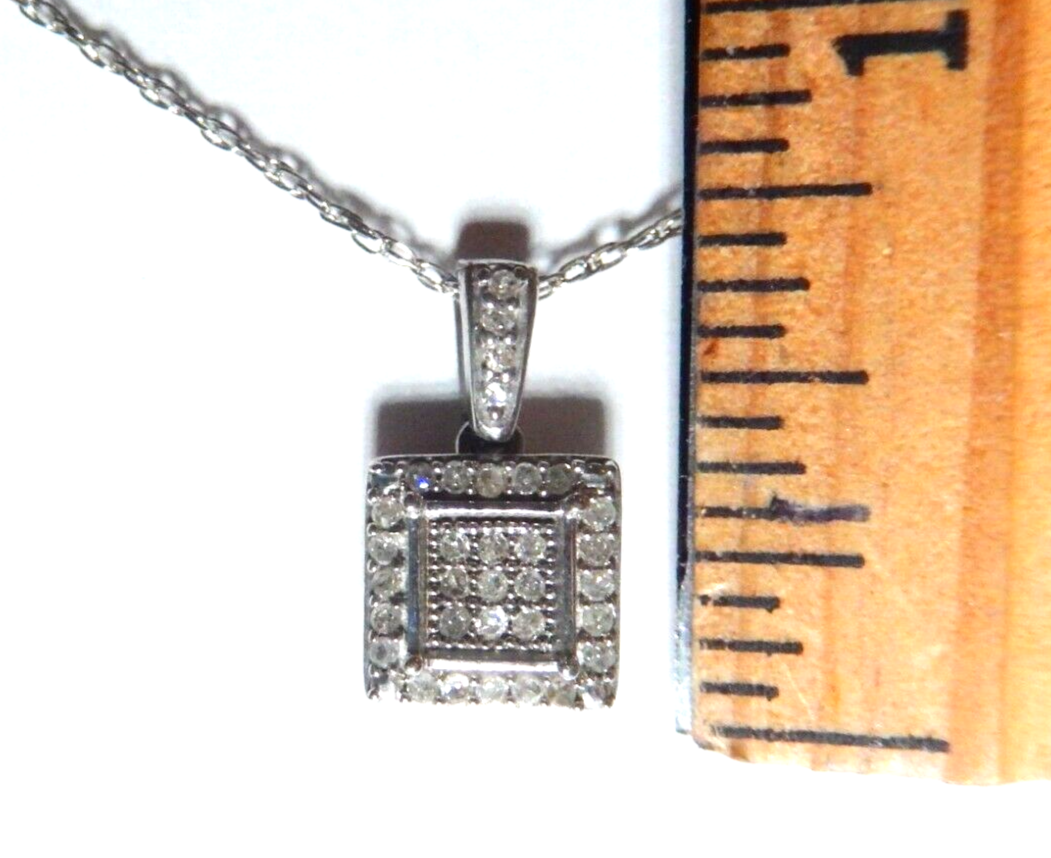 Sterling Silver Hip Hop  Iced Real Diamond Pendant Necklace w/18" Chain