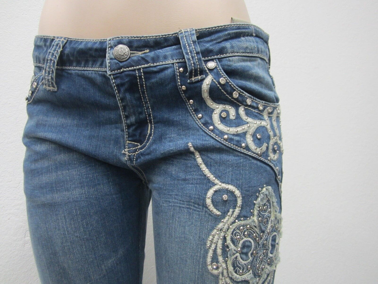 NWOT Montana West Trinity Ranch Boot Cut Jeans BLING Western Jeans 32 X 34