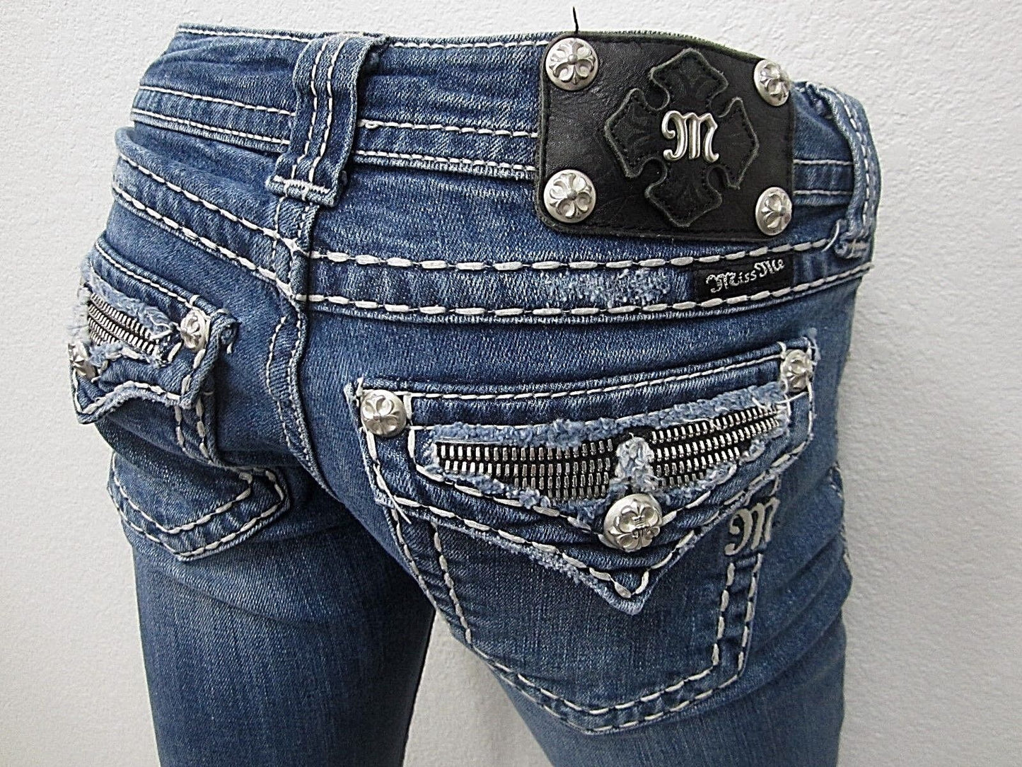 MINT Miss Me Boot Womens Zipper Teeth Pockets Thick Stitch JE5189B4R  Size 26x31