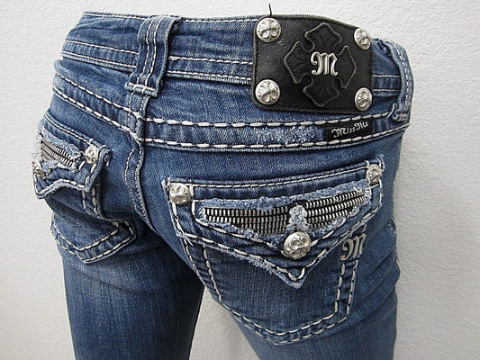 MINT Miss Me Boot Womens Zipper Teeth Pockets Thick Stitch JE5189B4R  Size 26x31
