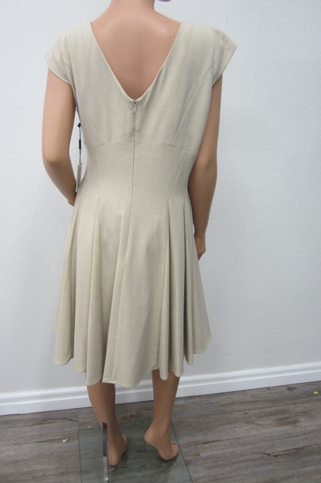 NWT Calvin Klein Khaki Linen Fully Lined Dress Women’s Size 14 CLASSY LOOK