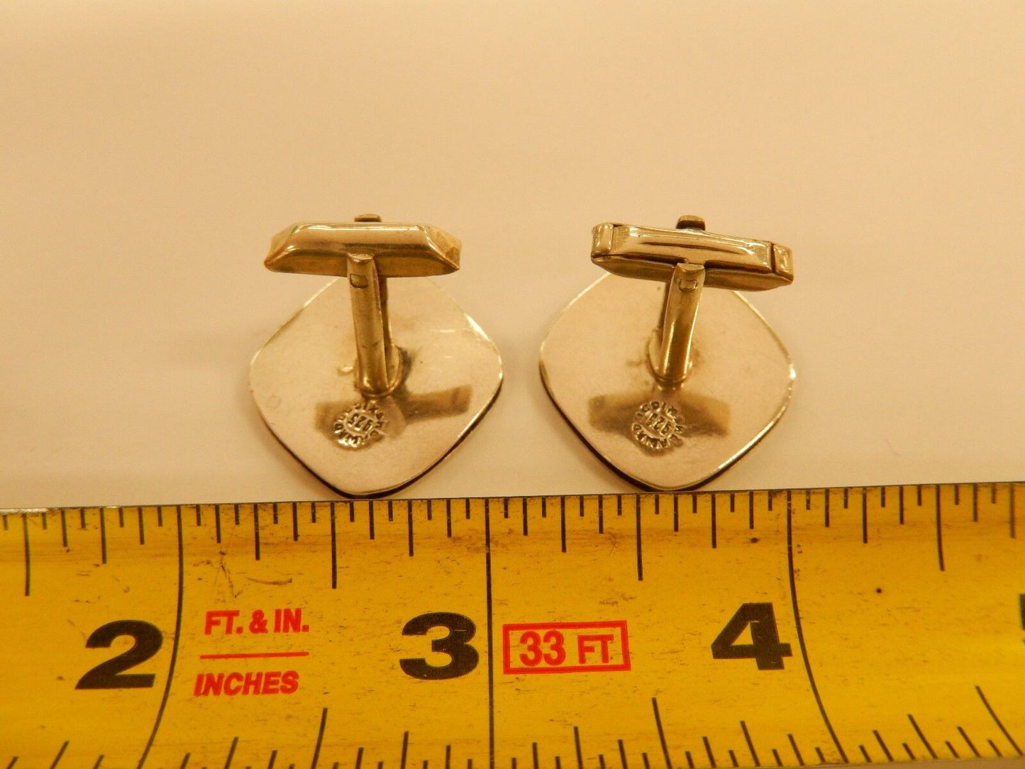 RARE Vintage Southwest Dancing Indian Brave Sterling Silver Cufflinks