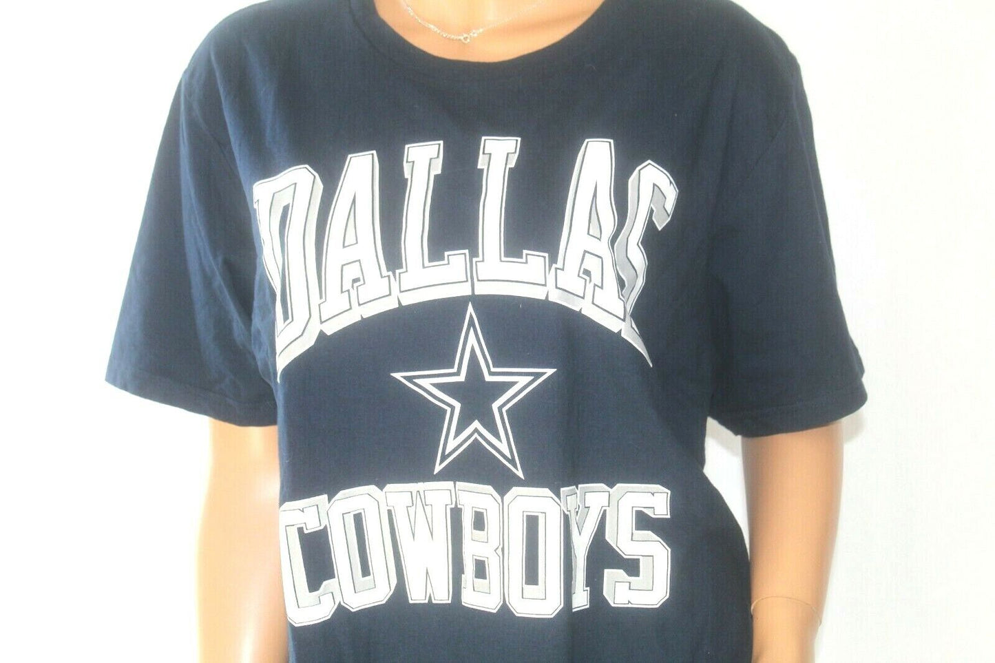 *NWT* DALLAS COWBOYS NAVY T-Shirt With White Graphics Cotton Adult Logo Sz Large