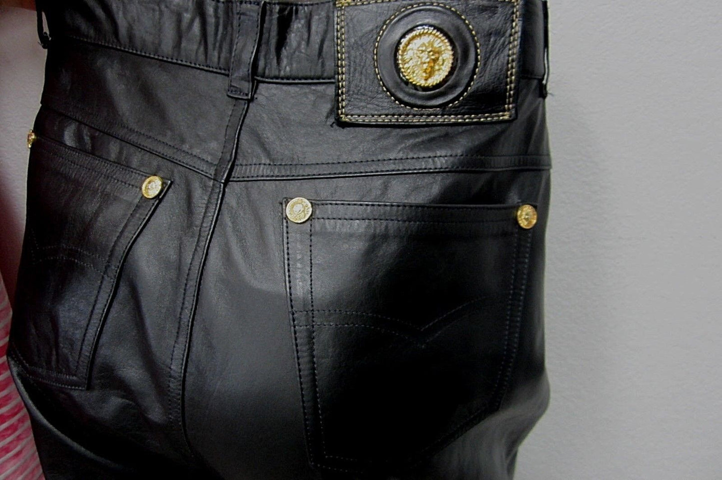 ISABELLA SOLE   Woman's Real Black Genuine Leather Pants Size 8 x 30"L