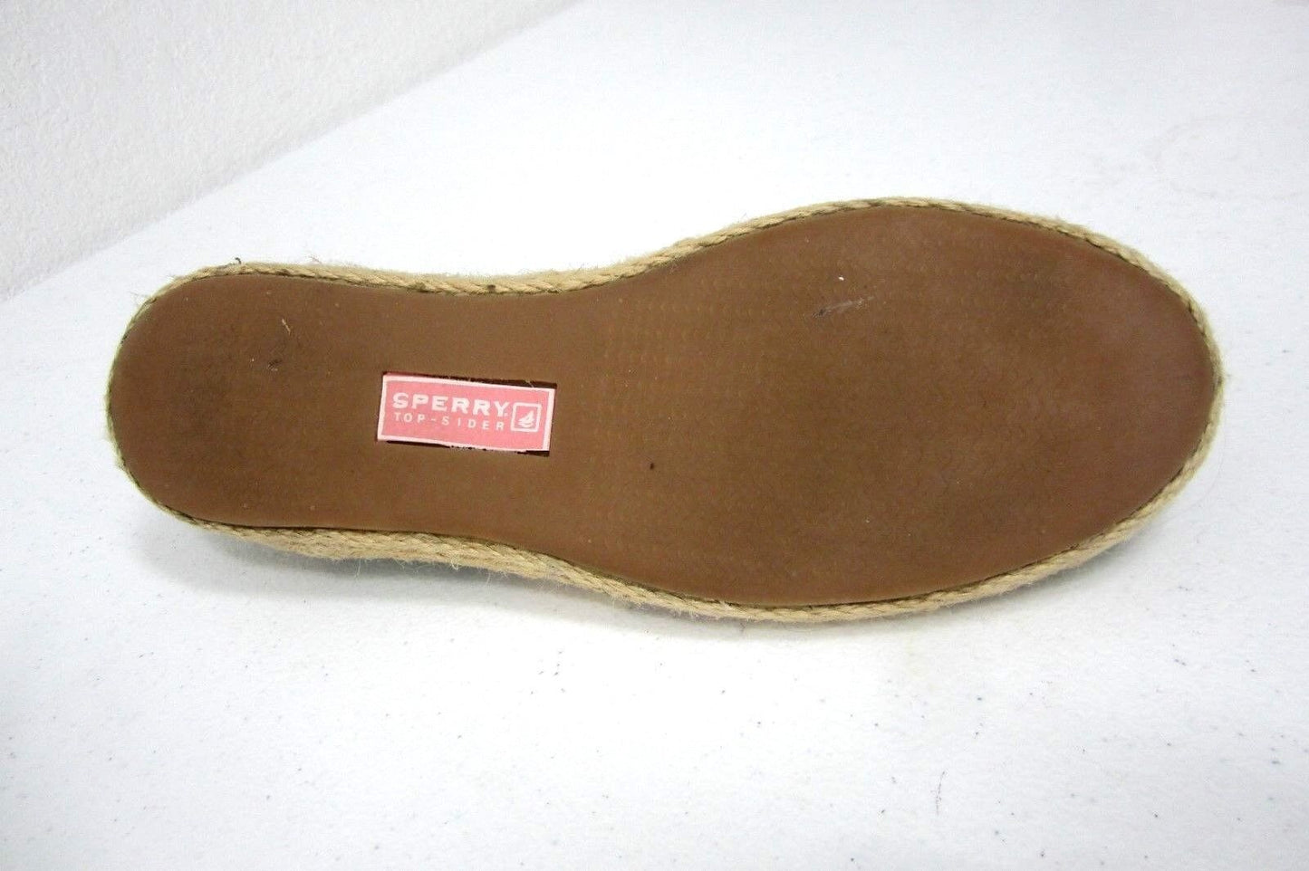Sperry Top-Sider Tan Leather/Flowered Fabric Pink Bow Boat Shoe Women Size 8.5M