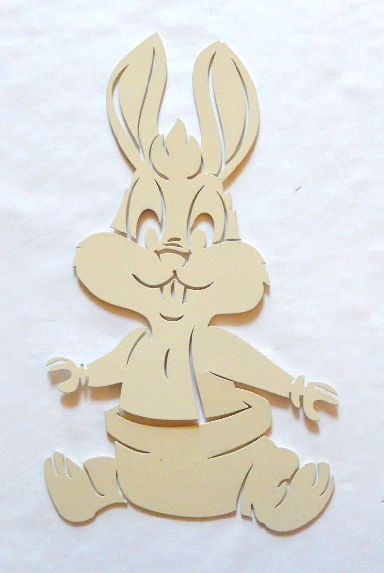 ~NEW~ 14 ga. - "Charming Metal Bunny" - Beige Metal Wall Decor - 13.5" x 7.5"