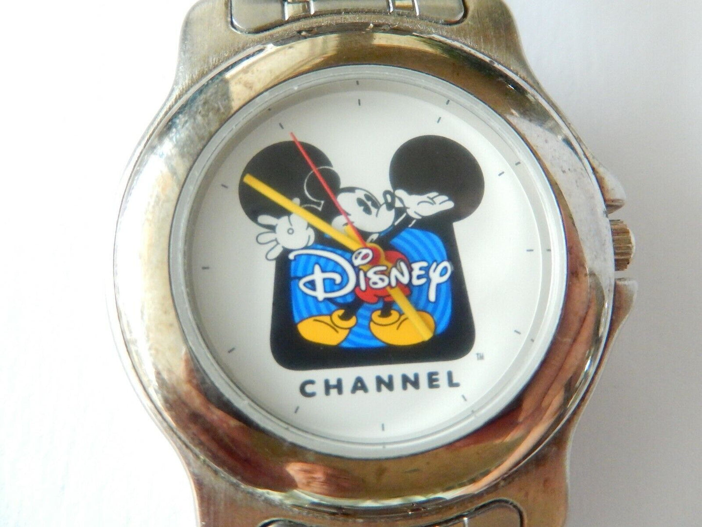 MICKEY MOUSE,Rare! "Disney Channel All Stainless Steel" MINT!,MENS WATCH,1142