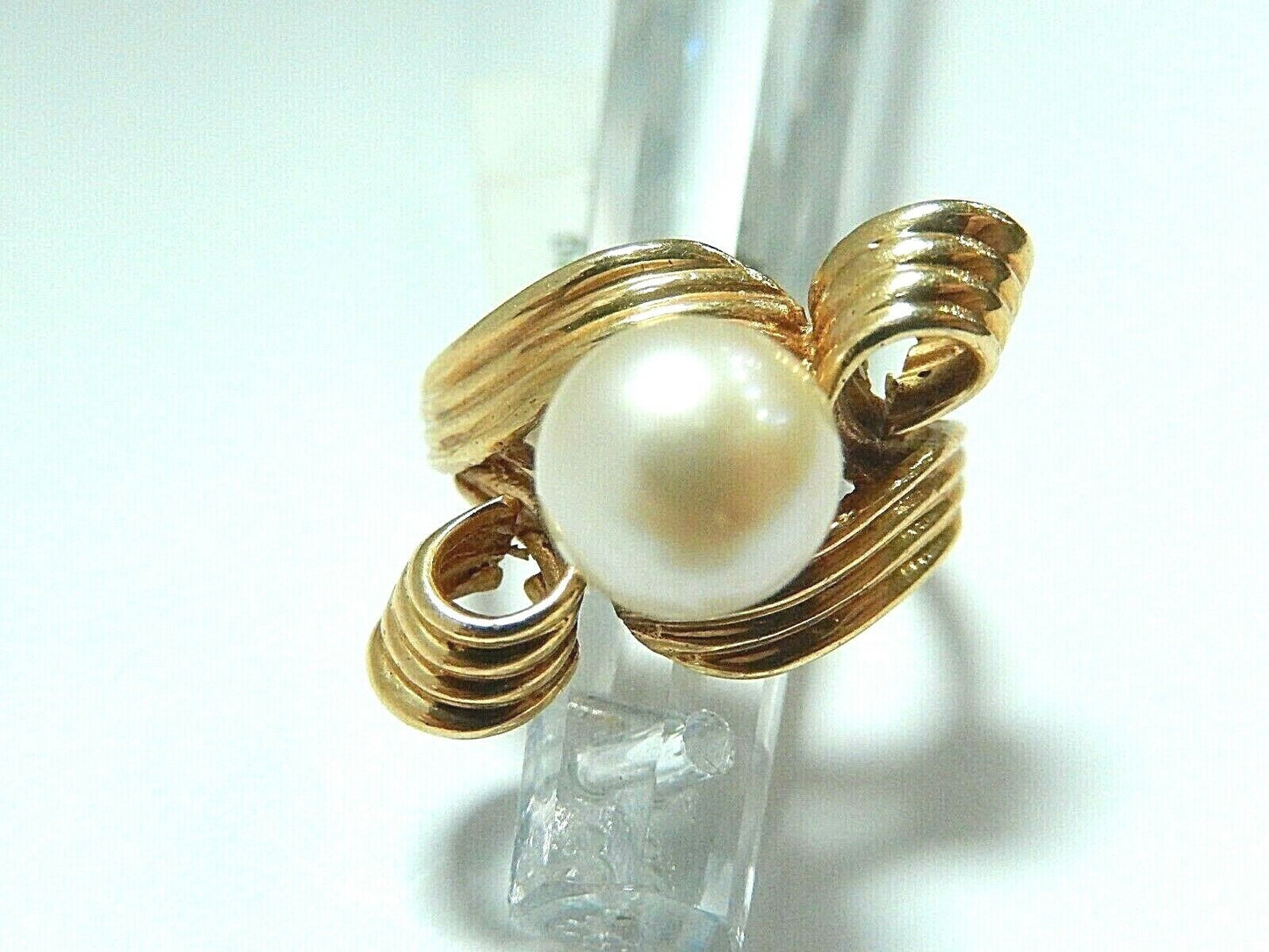*VINTAGE*  8.5mm South Sea Golden Pearl  14k Yellow Gold Ladies  Ring Sz 6.5