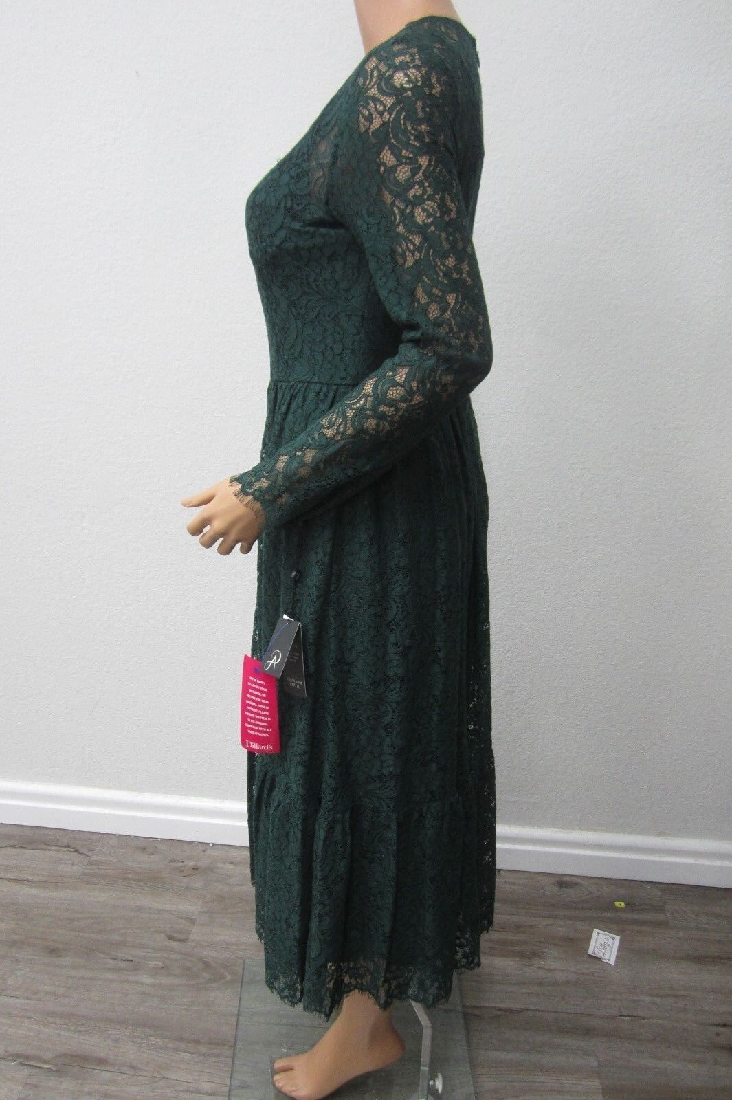 *NWT* Adrianna Papell STUNNING  Designer Women's Green Lace Dress Size 6