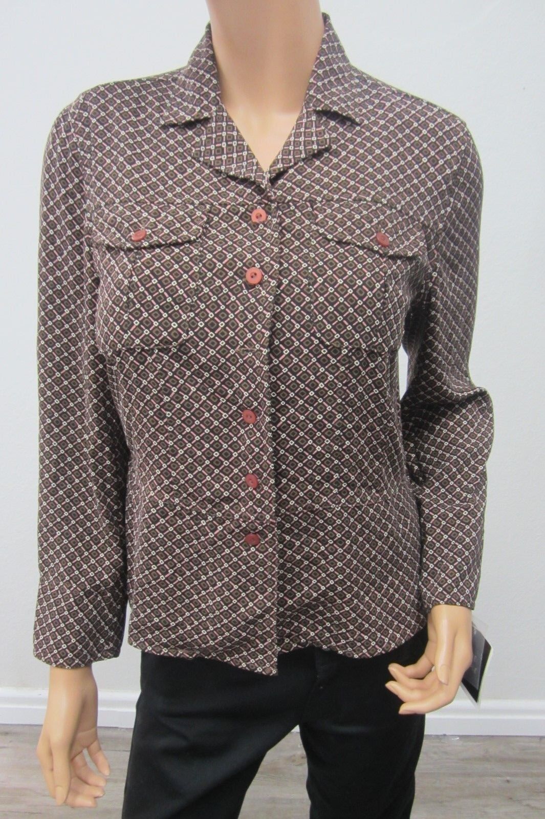 *NWT* SAG HARBOR Womens Button Down Shirt Top  Long Sleeve Collar Size 8P