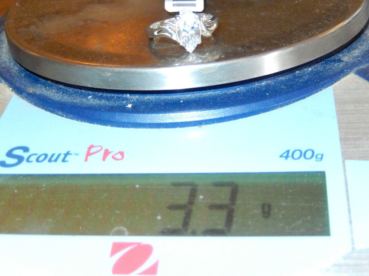 *VINTAGE* Solitaire Sterling Silver 1.50 CT  Marquise Cut CZ Ring Size 6