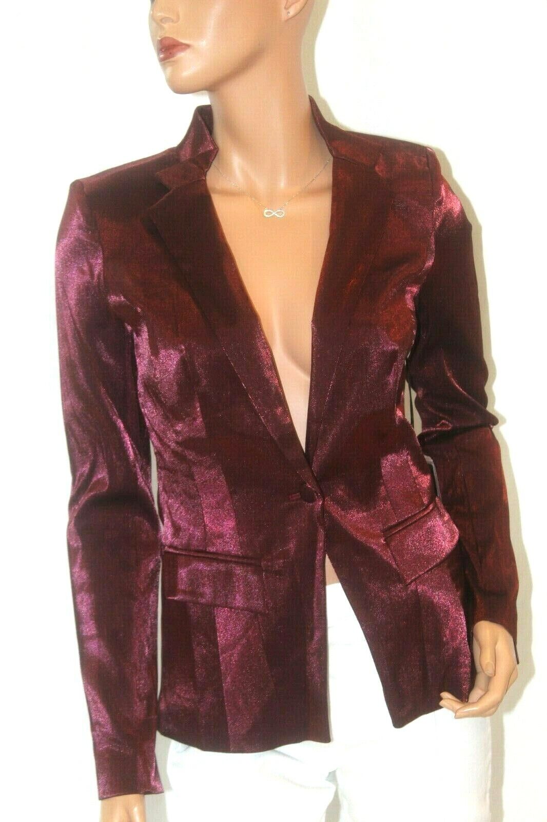 *NWT* $80. Rock & Republic Womens Light Weight Metalic Shiny Blazer Jacket Sz 2