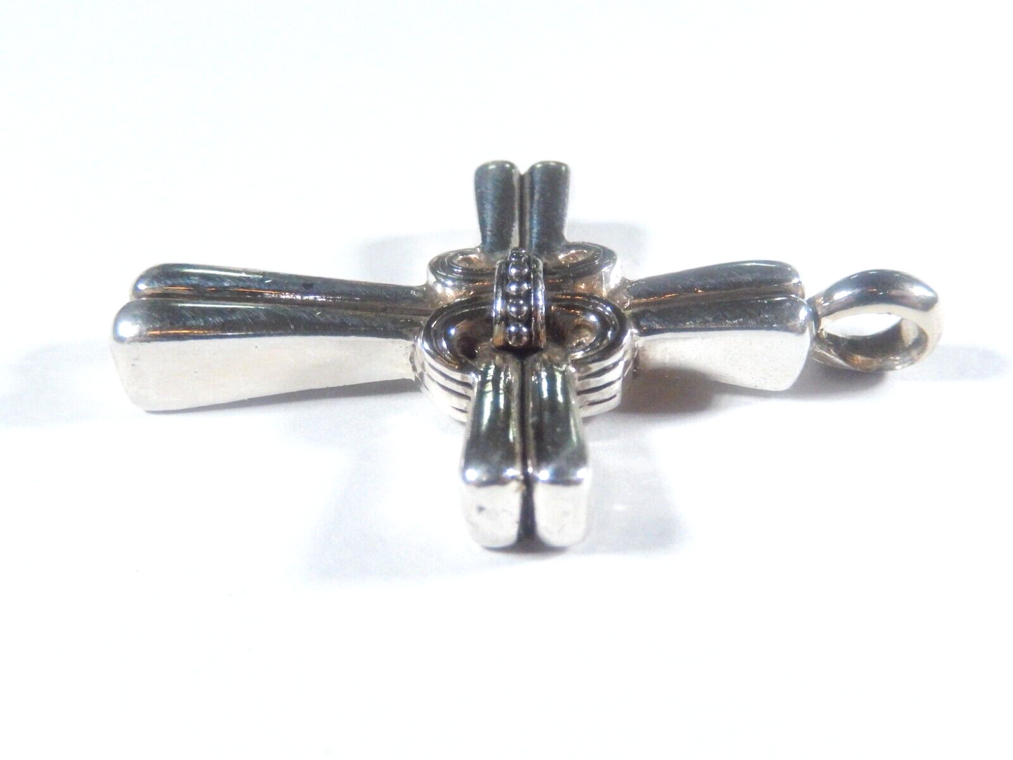 *VINTAGE*   Heavy .925 Sterling Silver Cross pendant 1 -7/8" x 1 -1/16"