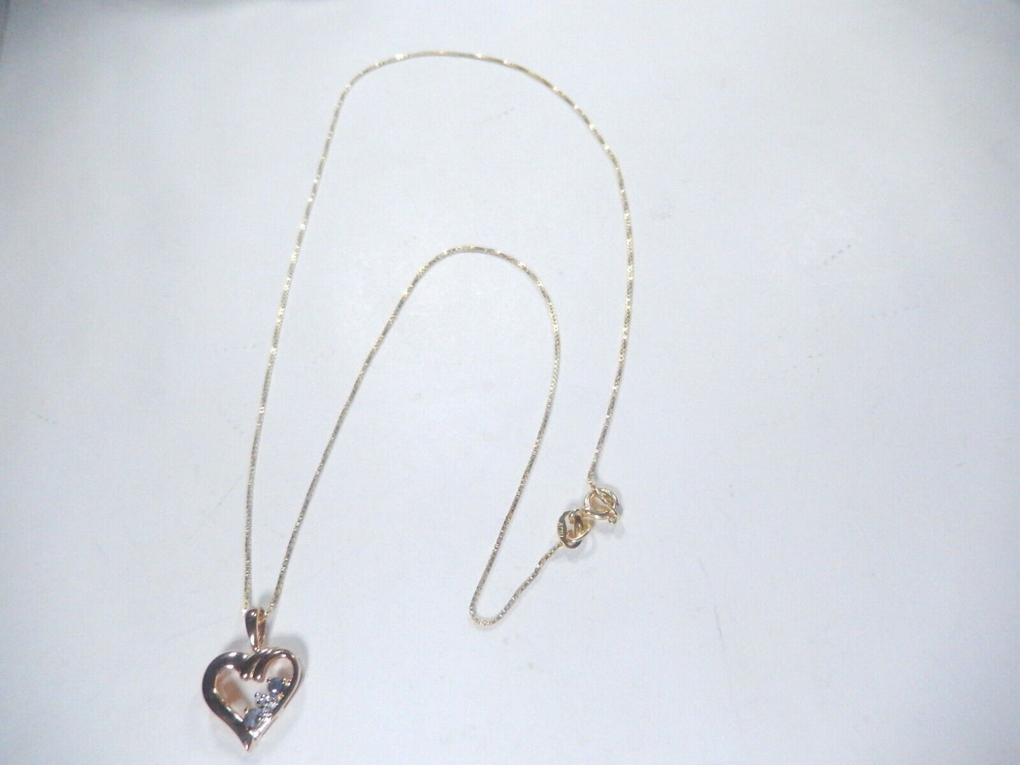 Vermeil Gold over Sterling 925 Sapphire & Diamond Heart Pendant with/18"chain