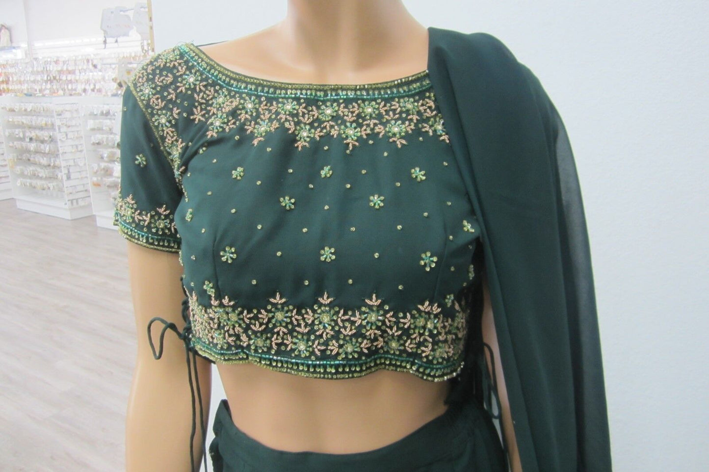 Beautiful Party Evening 3 Pc  Saree Women Fashion Clothing Wrap Sari