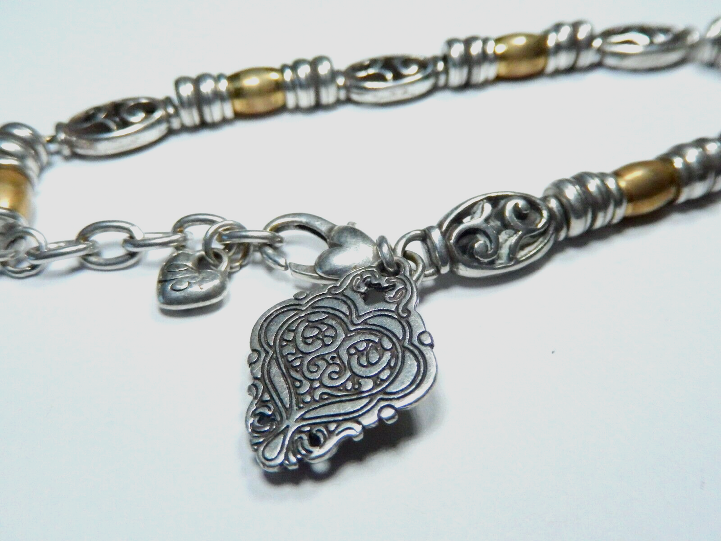 *RETIRED*  BRIGHTON SYMPHONY Heart Silver Gold 2 Tone Retired BRACELET