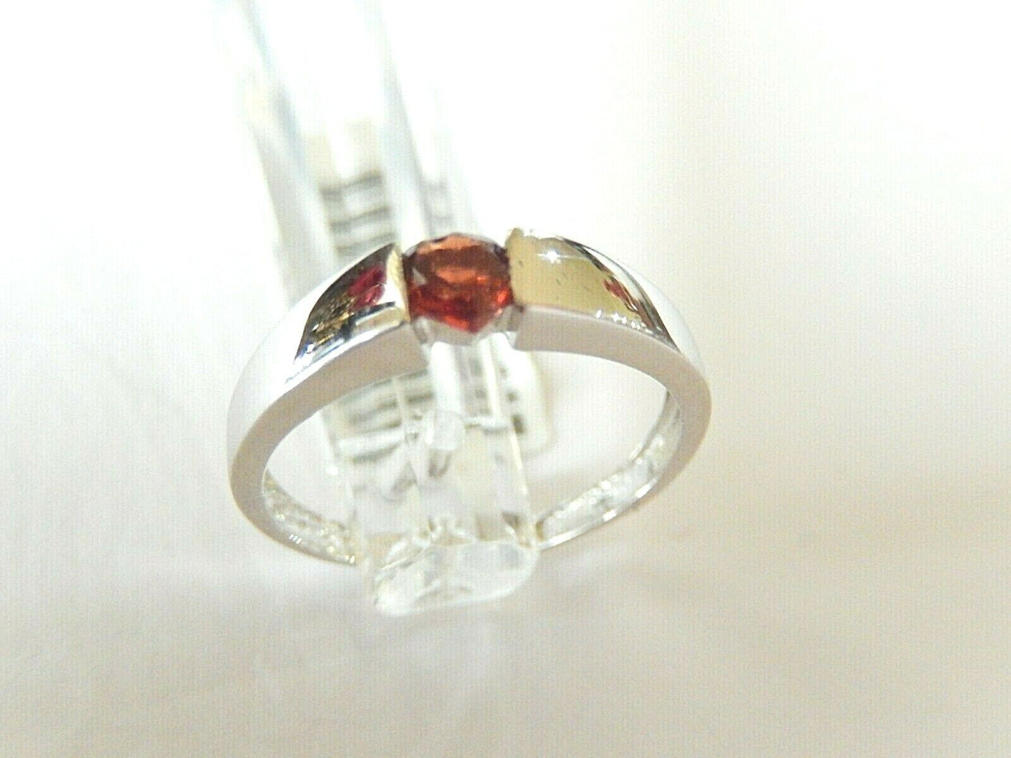 *NWT* 10K White Gold Solitaire Heart Shaped Citrine Gemstone Ring Size 6.75