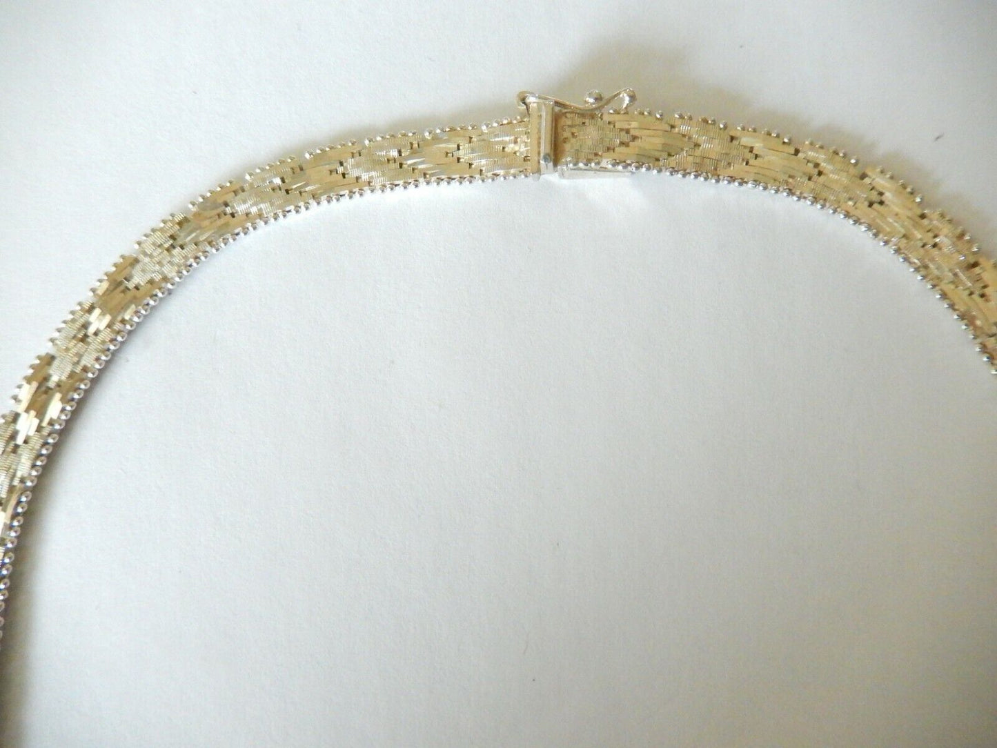 *VINTAGE* 925 Sterling Silver 7mm Wide Italy 16" V-Shaped Mesh Necklace - MINT