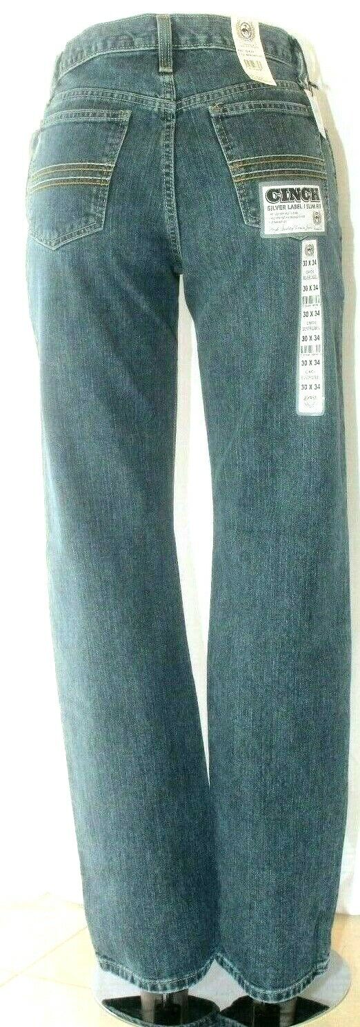 *NWT* Cinch Men's Silver Label Slim Fit Jeans Mid Rise Straight Leg W30 x L34